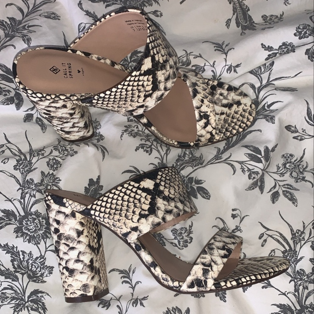 Call it Spring snakeskin heels